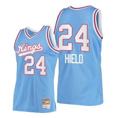 Men Sacramento Kings Buddy Hield Hardwood Classics Blue Throwback 90S Jersey
