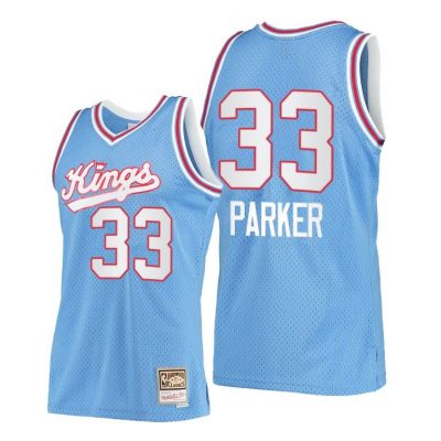 Men Sacramento Kings Jabari Parker Hardwood Classics Blue Throwback 90S Jersey