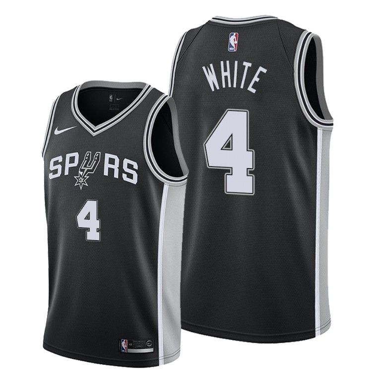 Men San Antonio Spurs Black Derrick White #4 Icon Jersey Men – Choose ...