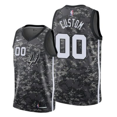 Men San Antonio Spurs Camo Custom 2018-19 City Jersey