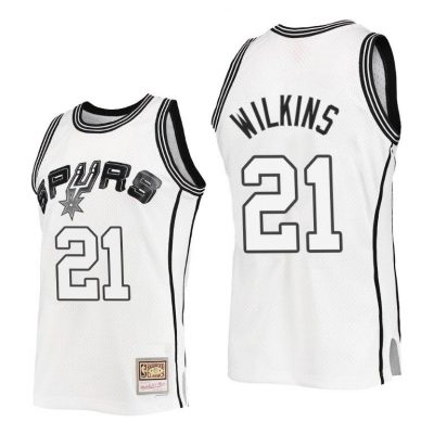 Men San Antonio Spurs Dominique Wilkins Outdated Classic White Mitchell Ness Jersey