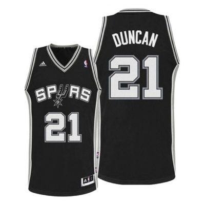 Men San Antonio Spurs Tim Duncan Black Hardwood Classics Jersey
