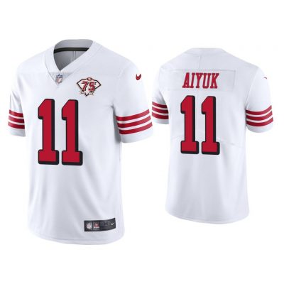 Men San Francisco 49ers 75th Anniversary Brandon Aiyuk White Limited Jersey