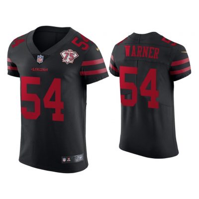 Men San Francisco 49ers 75th Anniversary Fred Warner Black Elite Jersey