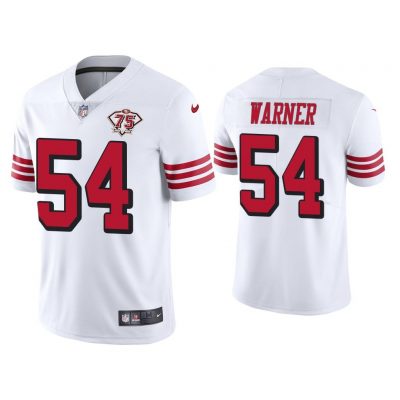 Men San Francisco 49ers 75th Anniversary Fred Warner White Limited Jersey
