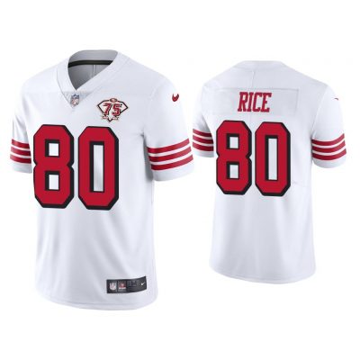 Men San Francisco 49ers 75th Anniversary Jerry Rice White Limited Jersey