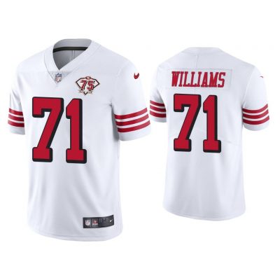 Men San Francisco 49ers 75th Anniversary Trent Williams White Limited Jersey