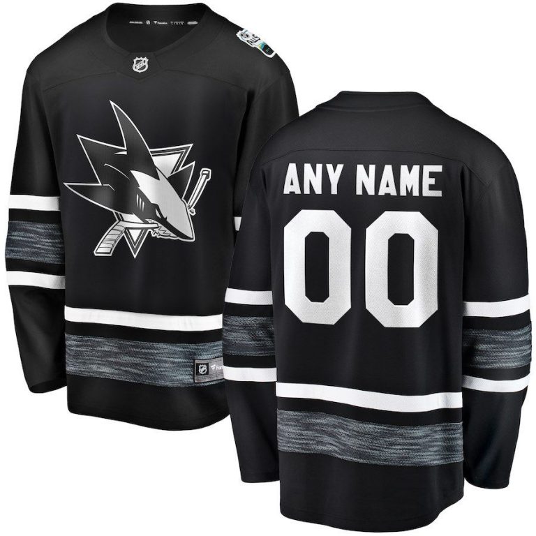 Men San Jose Sharks Black 2019 NHL All-Star Game Replica Custom Jersey