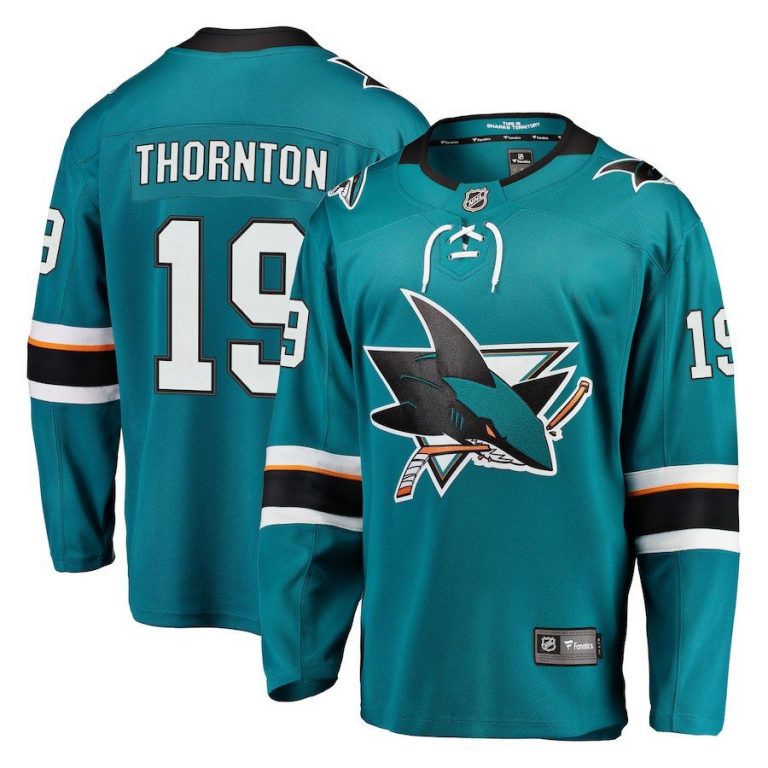 Men San Jose Sharks Joe Thornton Teal Breakaway Jersey