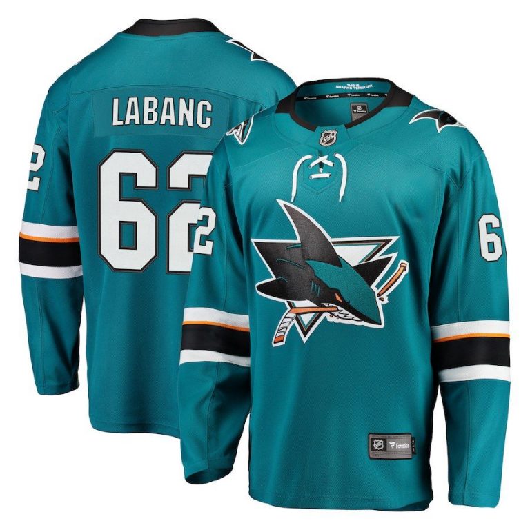 Men San Jose Sharks Kevin Labanc Teal Breakaway Jersey