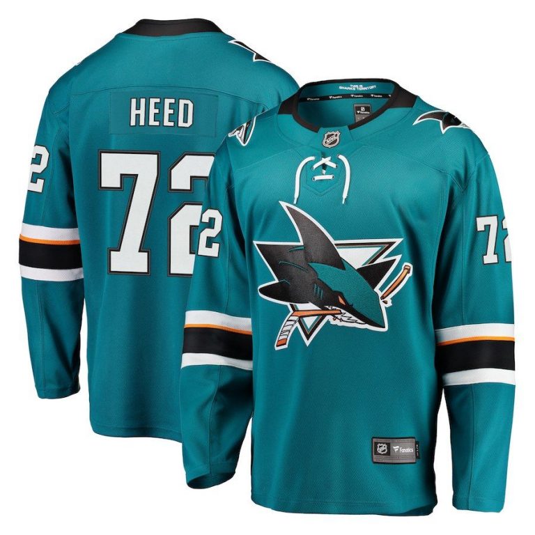 Men San Jose Sharks Tim Heed Teal Breakaway Jersey