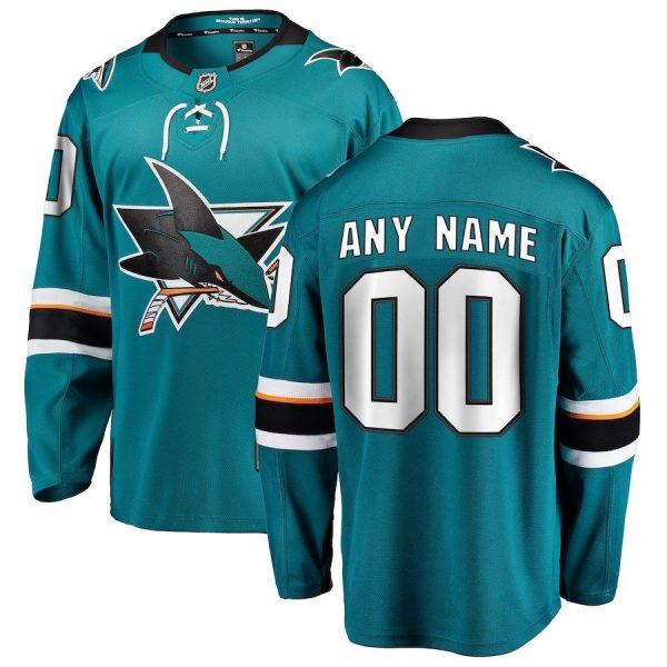 Men San Jose Sharks White Away Breakaway Custom Jersey