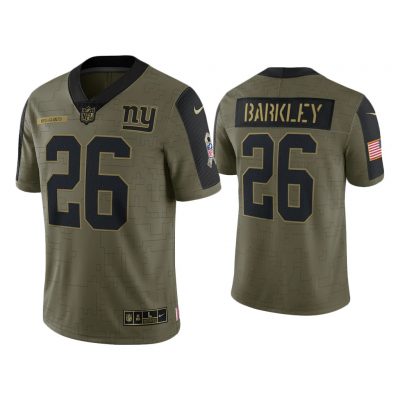 Men Saquon Barkley New York Giants Olive 2021 Salute To Service Limited Jersey