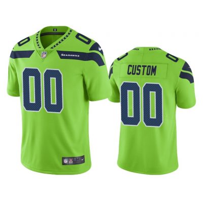 Men Seattle Seahawks Custom #00 Green Color Rush Limited Jersey