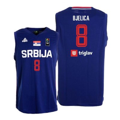 Men Serbia Basketball #8 Nemanja Bjelica Navy 2021 Tokyo Olympics Jersey Away