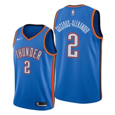 Men Shai Gilgeous-Alexander Oklahoma City Thunder #2 Blue Icon New Uniform Jersey