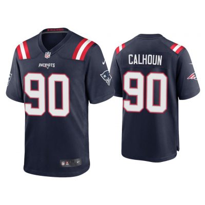 Men Shilique Calhoun New England Patriots Navy Game Jersey