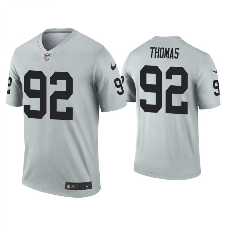 Men Solomon Thomas Las Vegas Raiders Silver Inverted Legend Jersey