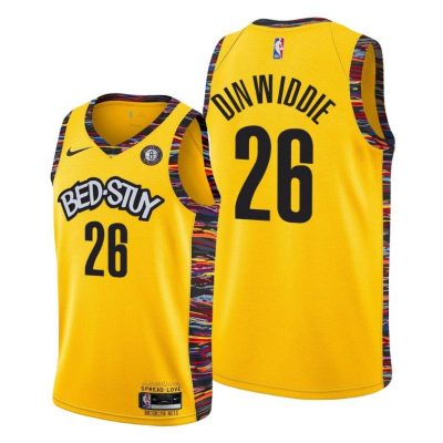Men Spencer Dinwiddie #26 Brooklyn Nets 2020 City Biggie Jersey - Yellow