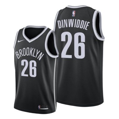 Men Spencer Dinwiddie Brooklyn Nets #26 Black 2019-20 Icon Edition Jersey