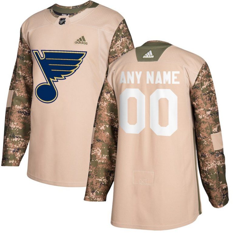 Men St. Louis Blues Camo Veterans Day Custom Practice Jersey