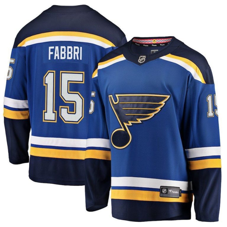 Men St. Louis Blues Robby Fabbri Blue Breakaway Player Jersey