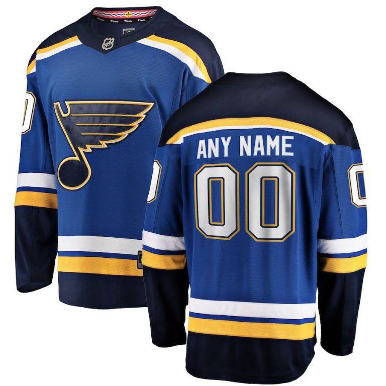 Men St. Louis Blues White Away Breakaway Custom Jersey