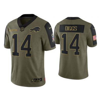 Men Stefon Diggs Buffalo Bills Olive 2021 Salute To Service Limited Jersey