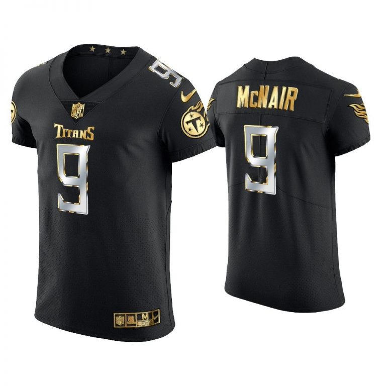 Men Steve McNair Tennessee Titans Black Golden Edition Vapor Elite Jersey