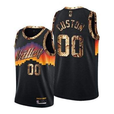 Men Suns Custom #00 Real Python Skin Black Jersey 2021 Exclusive Edition