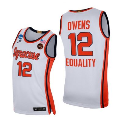 Men Syracuse Orange 2021 March Madness Sweet 16 Chaz Owens White Equality Jersey