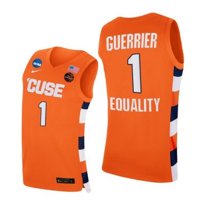 Men Syracuse Orange 2021 March Madness Sweet 16 Quincy Guerrier Orange Equality Jersey