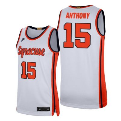 Men Syracuse Orange Carmelo Anthony #15 White Retro Limited NCAA Basketball Jersey