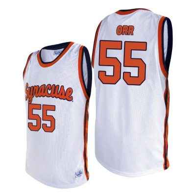 Men Syracuse Orange Louis Orr #55 White Alumni College Basketball Jersey