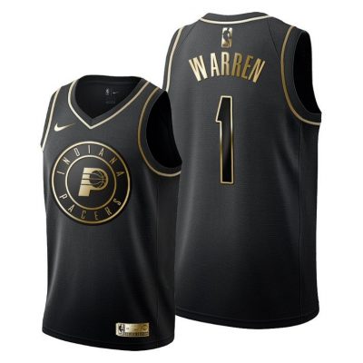Men T.J. Warren #1 Indiana Pacers Golden Edition Black Jersey