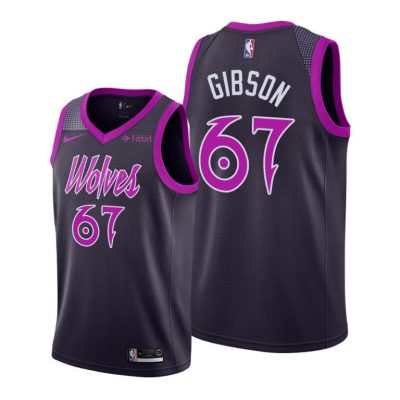 Men Taj Gibson #67 Timberwolves Purple City Edition Jersey