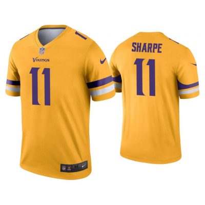 Men Tajae Sharpe Minnesota Vikings Gold Inverted Legend Jersey