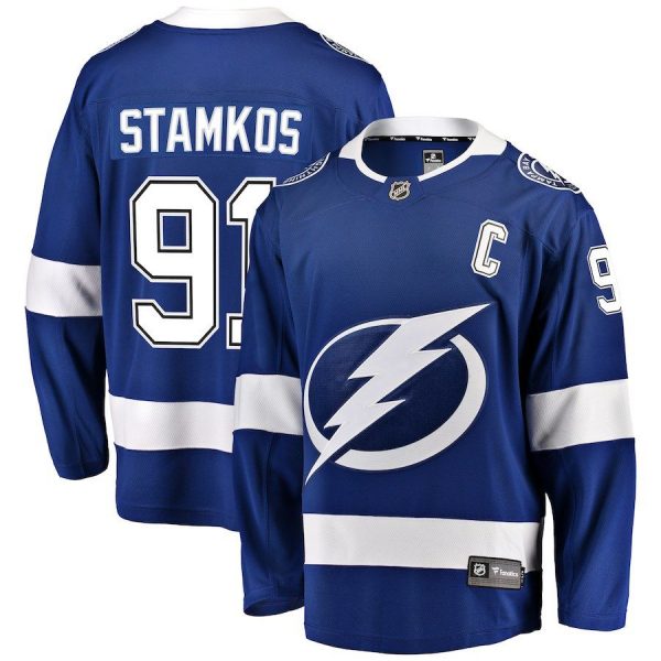 Men Tampa Bay Lightning Steve Stamkos Blue Breakaway Player Jersey