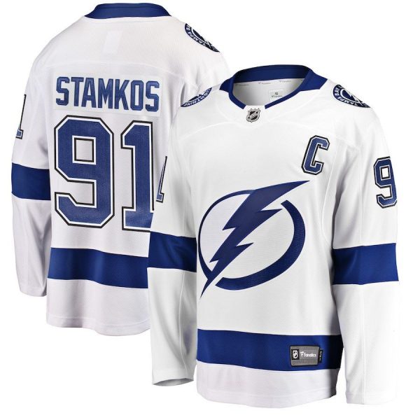 Men Tampa Bay Lightning Steven Stamkos White Away Breakaway Player Jersey
