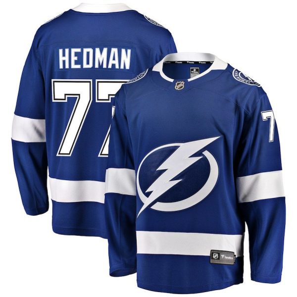 Men Tampa Bay Lightning Victor Hedman Blue Home Breakaway Player Jersey