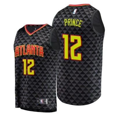 Men Taurean Prince Atlanta Hawks #12 Black Icon Replica Jersey