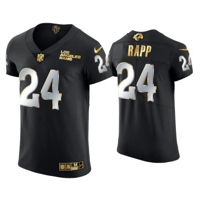 Men Taylor Rapp Los Angeles Rams Black Golden Edition Vapor Elite Jersey