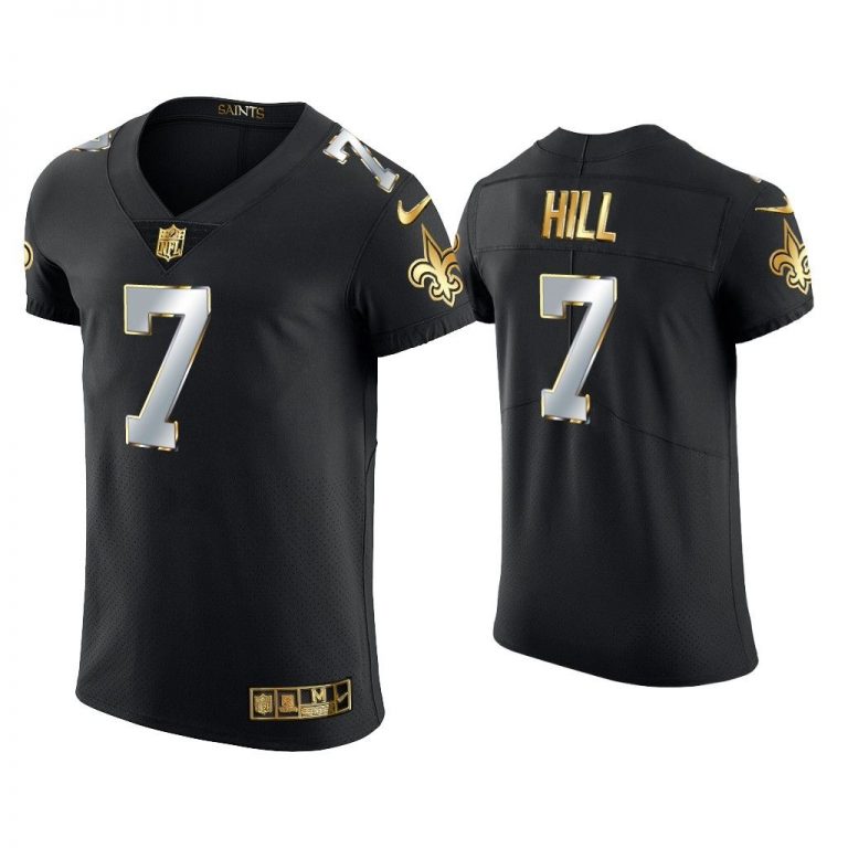 Men Taysom Hill New Orleans Saints Black Golden Edition Elite Jersey
