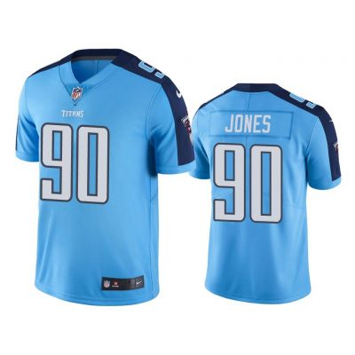 Men Tennessee Titans DaQuan Jones #90 Light Blue Color Rush Limited Jersey