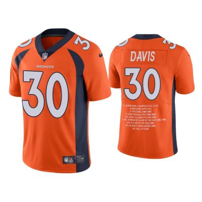 Men Terrell Davis Denver Broncos Orange Career Highlight Limited Edition Jersey