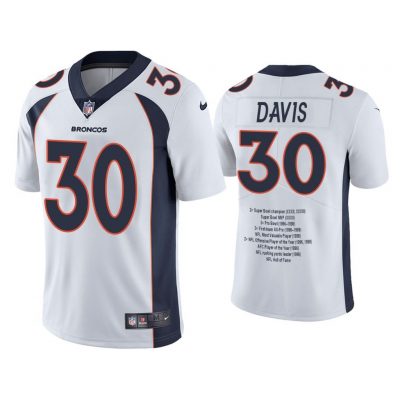 Men Terrell Davis Denver Broncos White Career Highlight Limited Edition Jersey