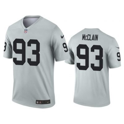 Men Terrell McClain Oakland Raiders Silver Inverted Legend Jersey