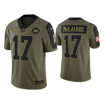 Men Terry McLaurin Washington Football Team Olive 2021 Salute To Service Limited Jersey