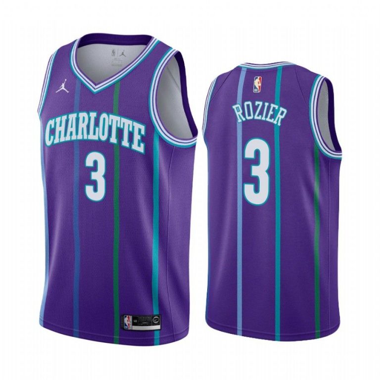 Men Terry Rozier Charlotte Hornets #3 Purple 2019-20 Hardwood Classics Jersey