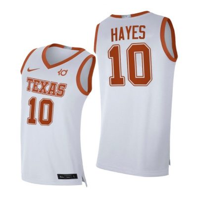 Men Texas Longhorns Jaxson Hayes #10 White Alumni Player Jersey